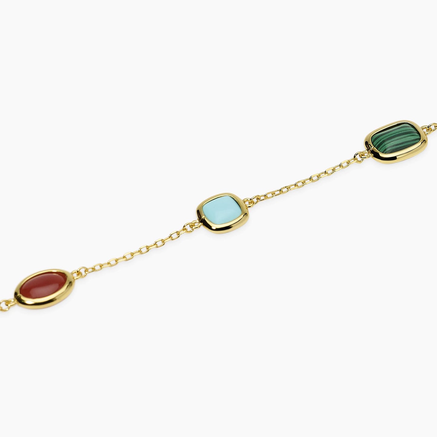 MABINA - Bracciale in argento dorato con pietre multicolor