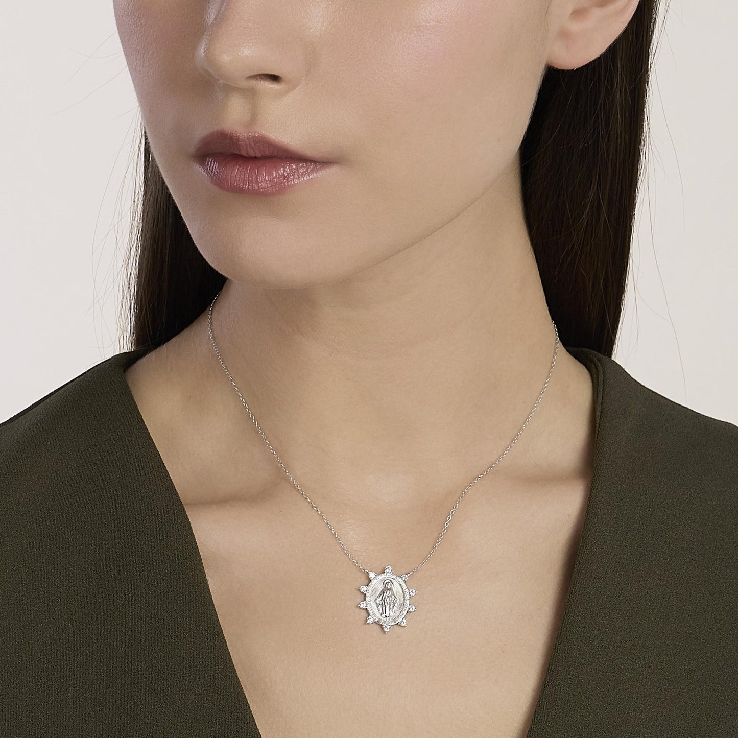 MABINA - Girocollo in argento con ciondolo Madonnina