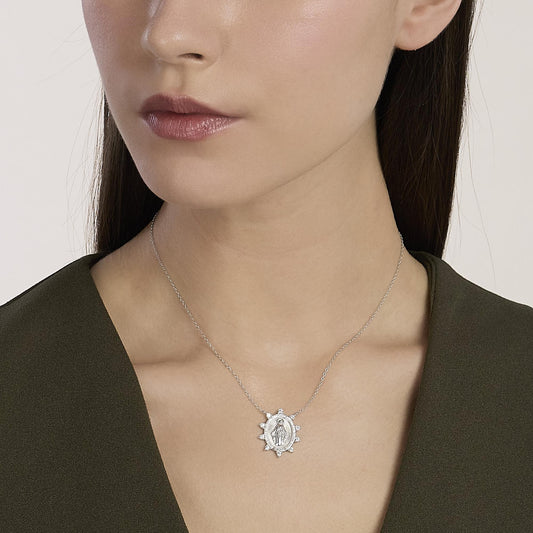 MABINA - Girocollo in argento con ciondolo Madonnina