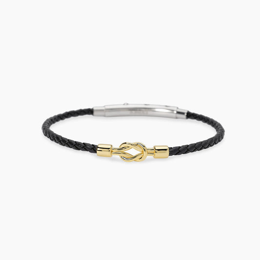 MABINA - Bracciale in lab leather e nodo centrale da uomo