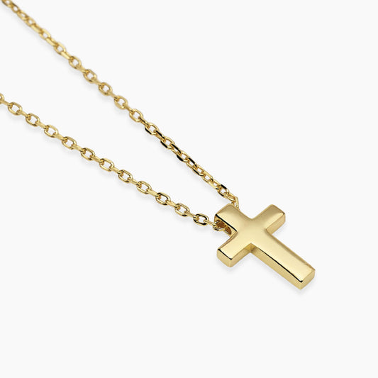 MABINA UOMO - Collana da uomo in argento dorato con croce