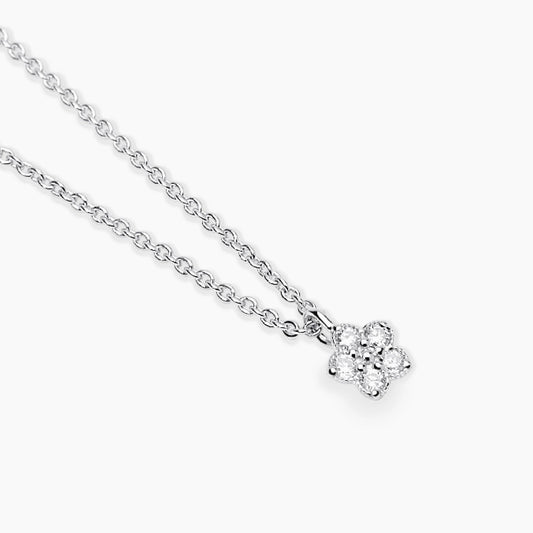 MABINA MY DIAMOND -Girocollo con fiore in diamanti lab-grown 0,08 carati