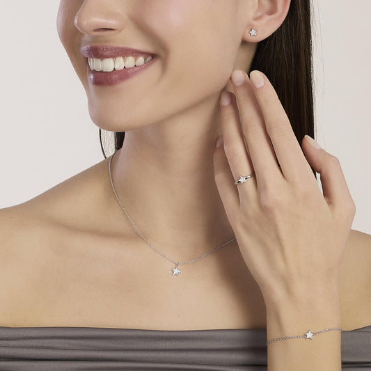 MABINA - Girocollo con stella in diamanti lab-grown 0,009 carati