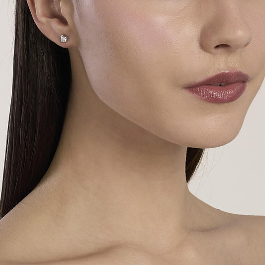 MABINA MY DIAMOND - Orecchini cuore con diamanti lab-grown 0,09 carati
