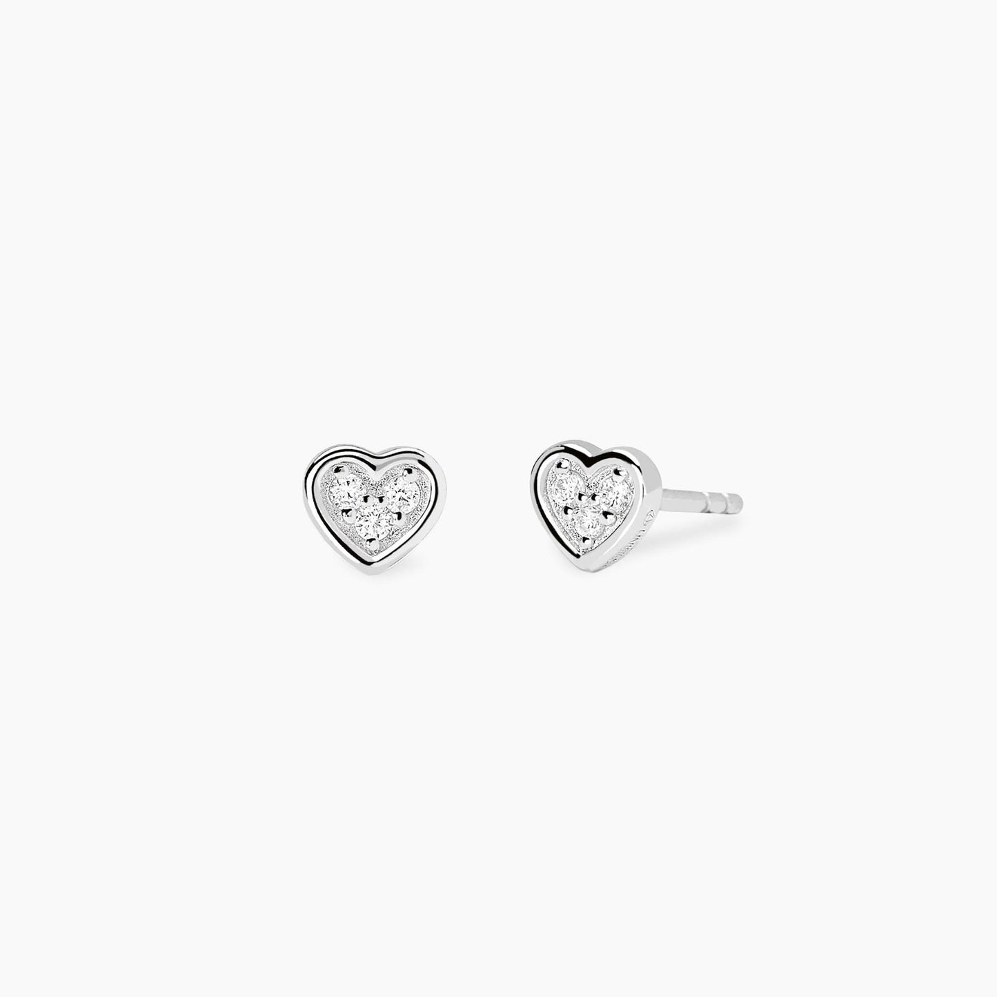 MABINA MY DIAMOND - Orecchini cuore con diamanti lab-grown 0,09 carati