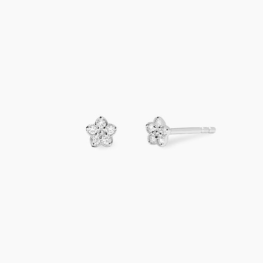 MABINA MY DIAMOND - Orecchini fiore con diamanti lab-grown 0,09 carati