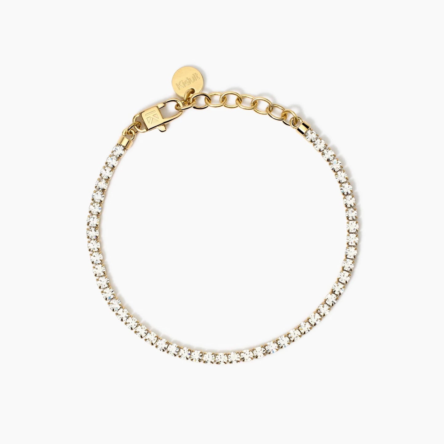 KIDULT - Bracciale tennis dorato con cristalli