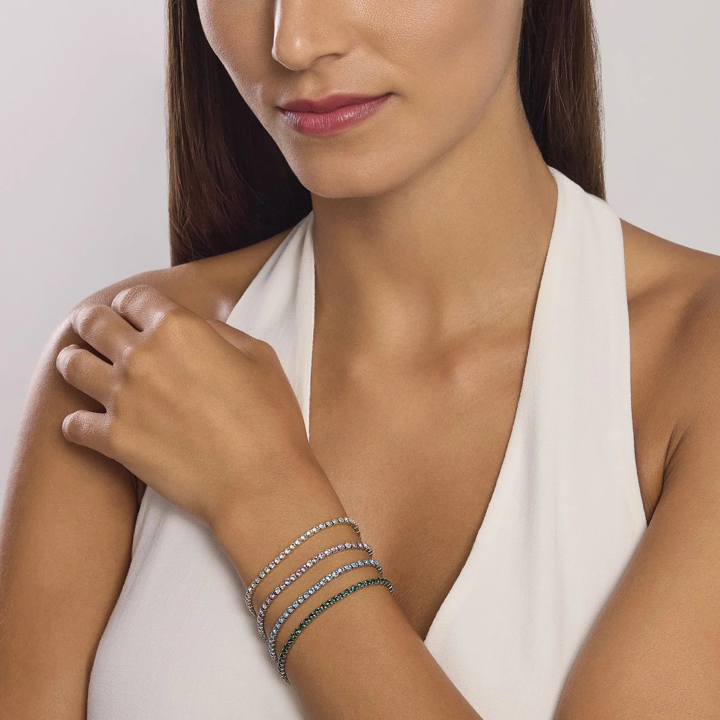 KIDULT - Bracciale tennis dorato con cristalli