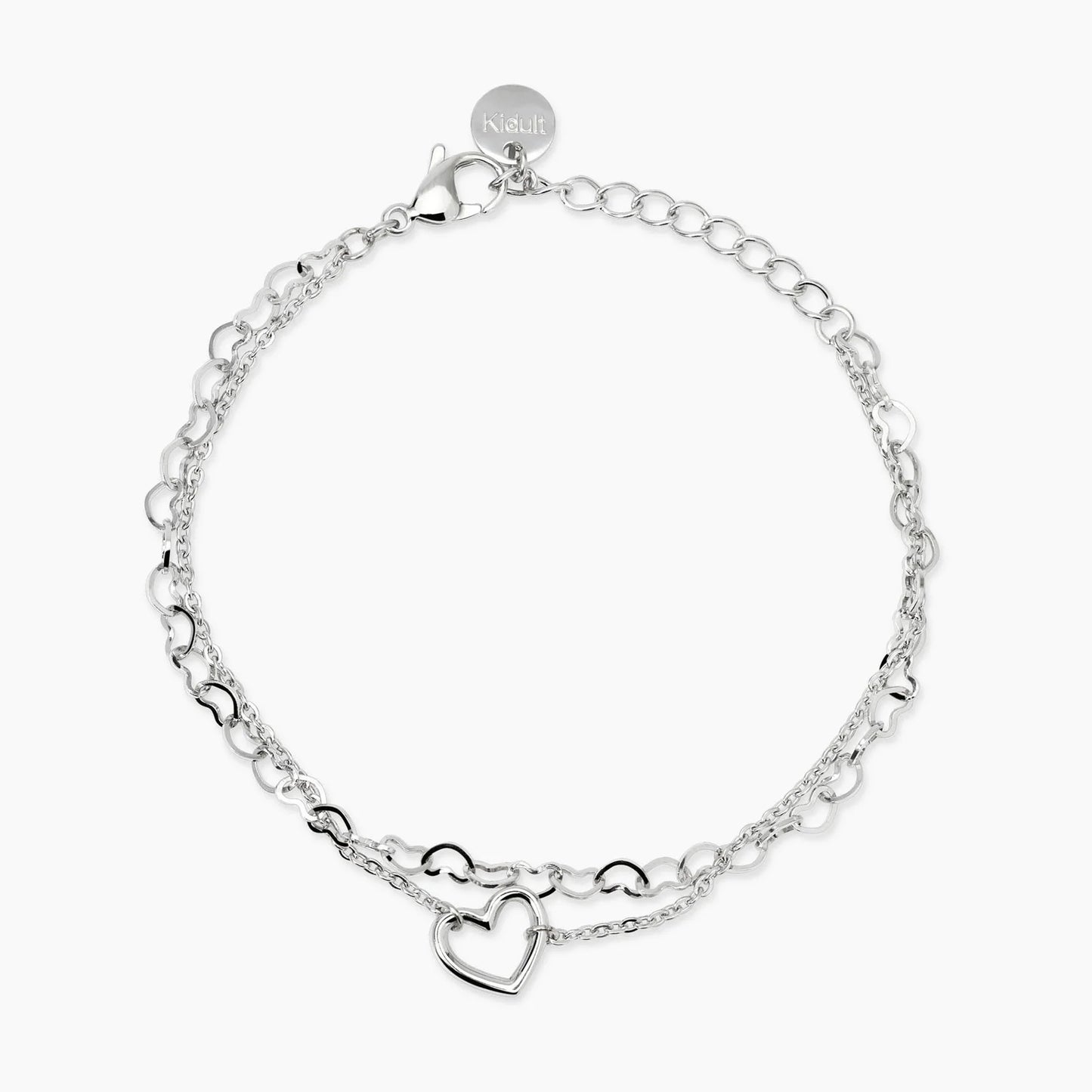 KIDULT - Bracciale doppia catena e cuore