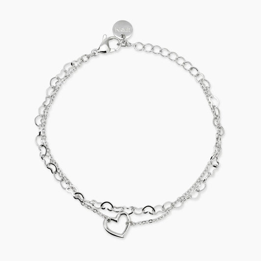 KIDULT - Bracciale doppia catena e cuore