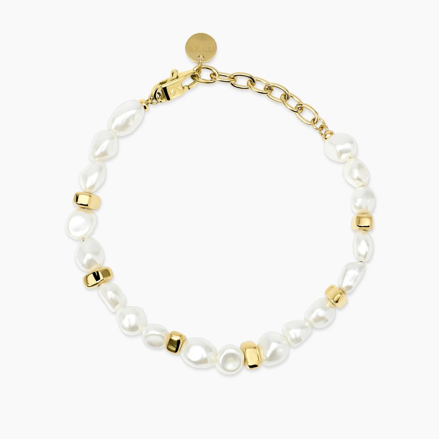 KIDULT - Bracciale dorato con perle conchiglia