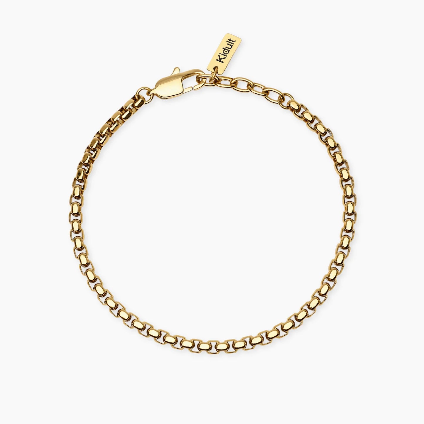 KIDULT - Bracciale uomo con catena veneta in acciaio dorato