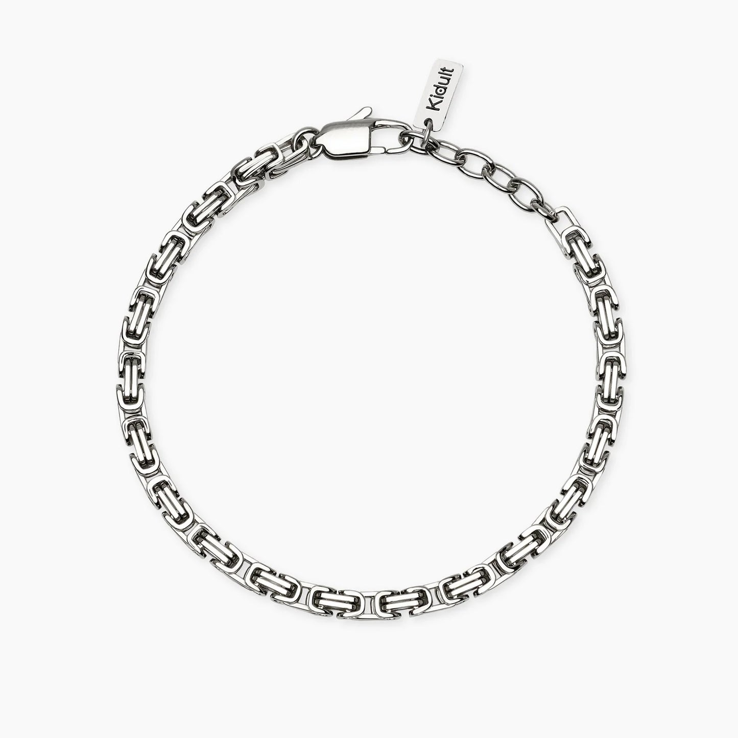 KIDULT - Bracciale uomo in acciaio con catena bizantina
