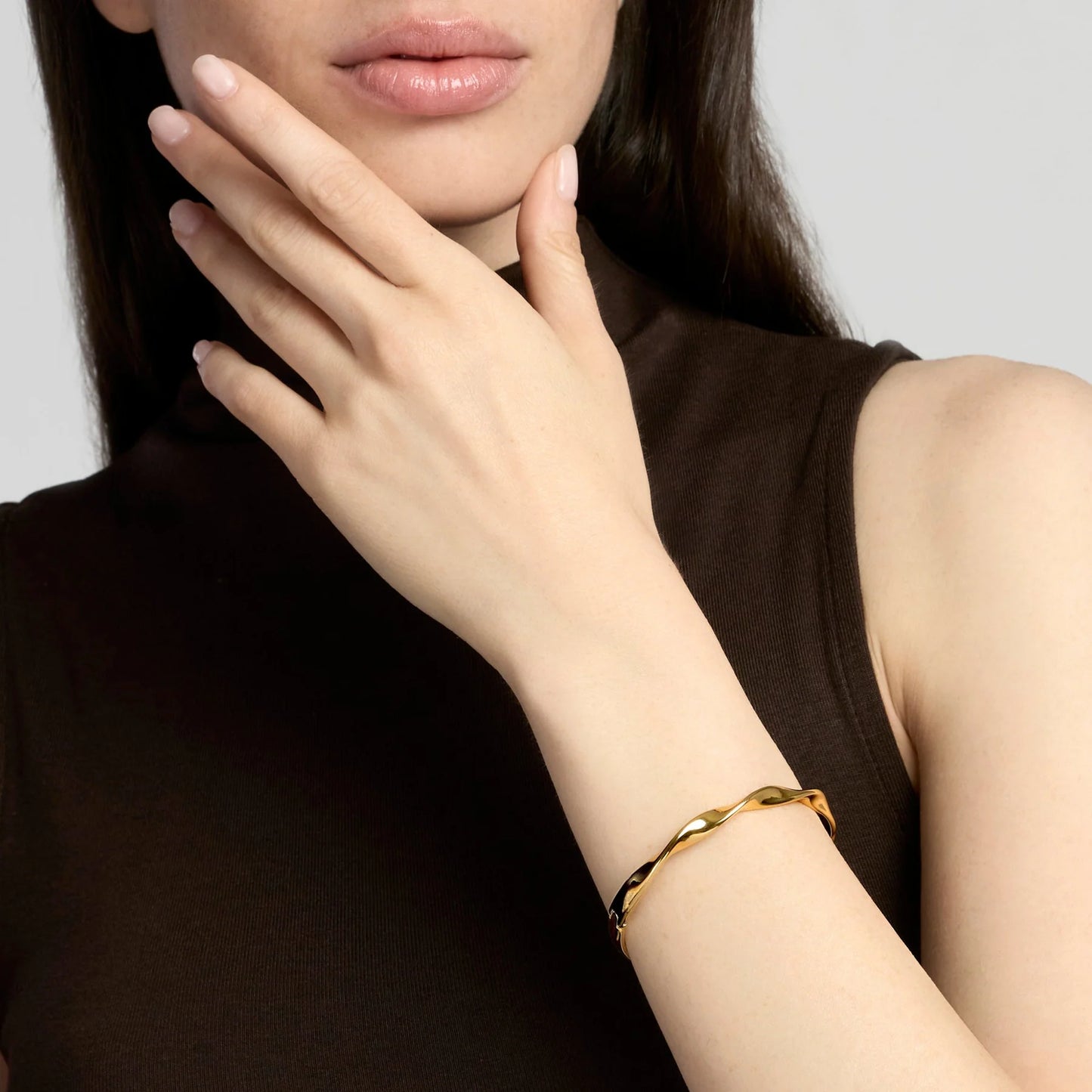 KIDULT - Bracciale bangle in acciaio dorato