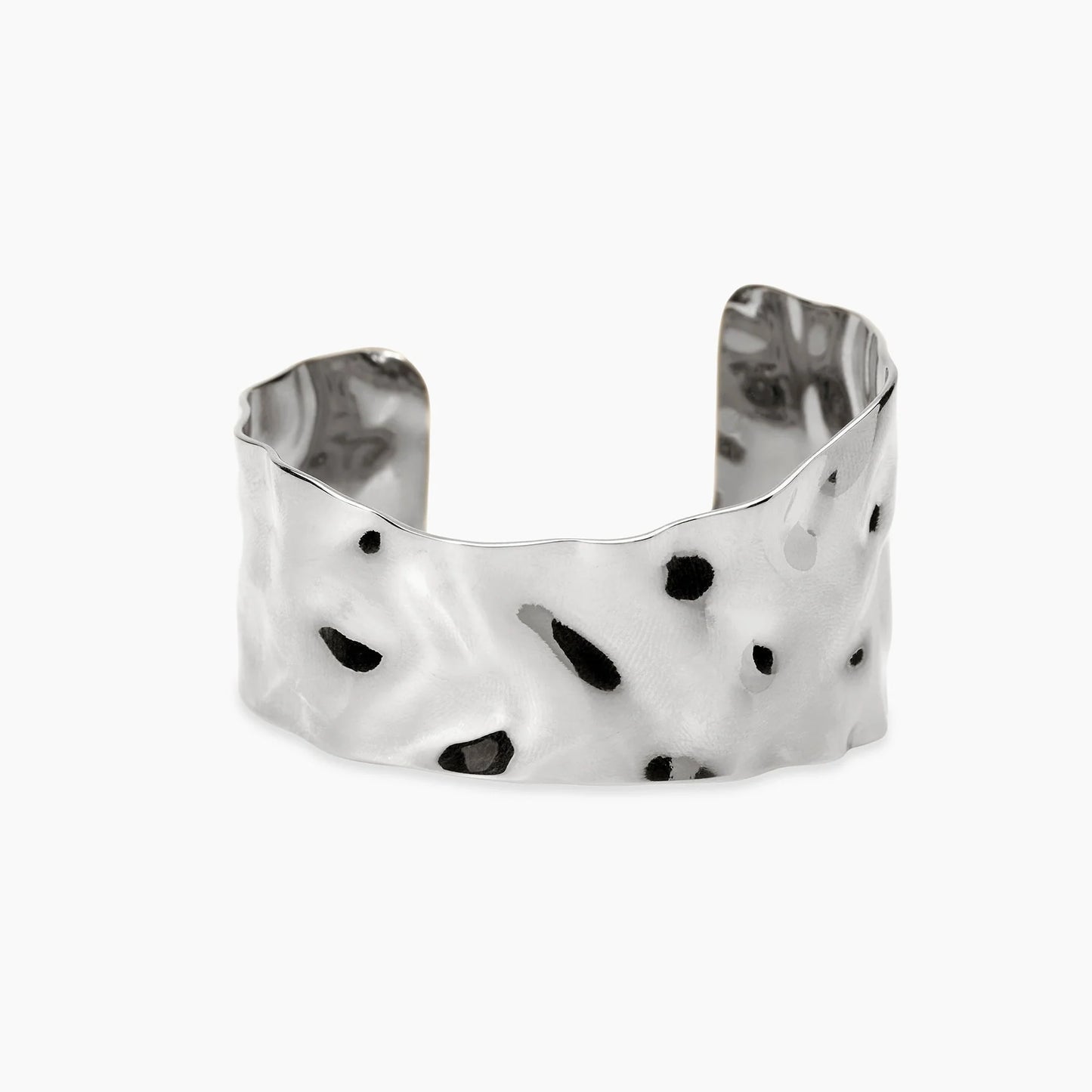 KIDULT - Bracciale bangle aperto in acciaio martellato