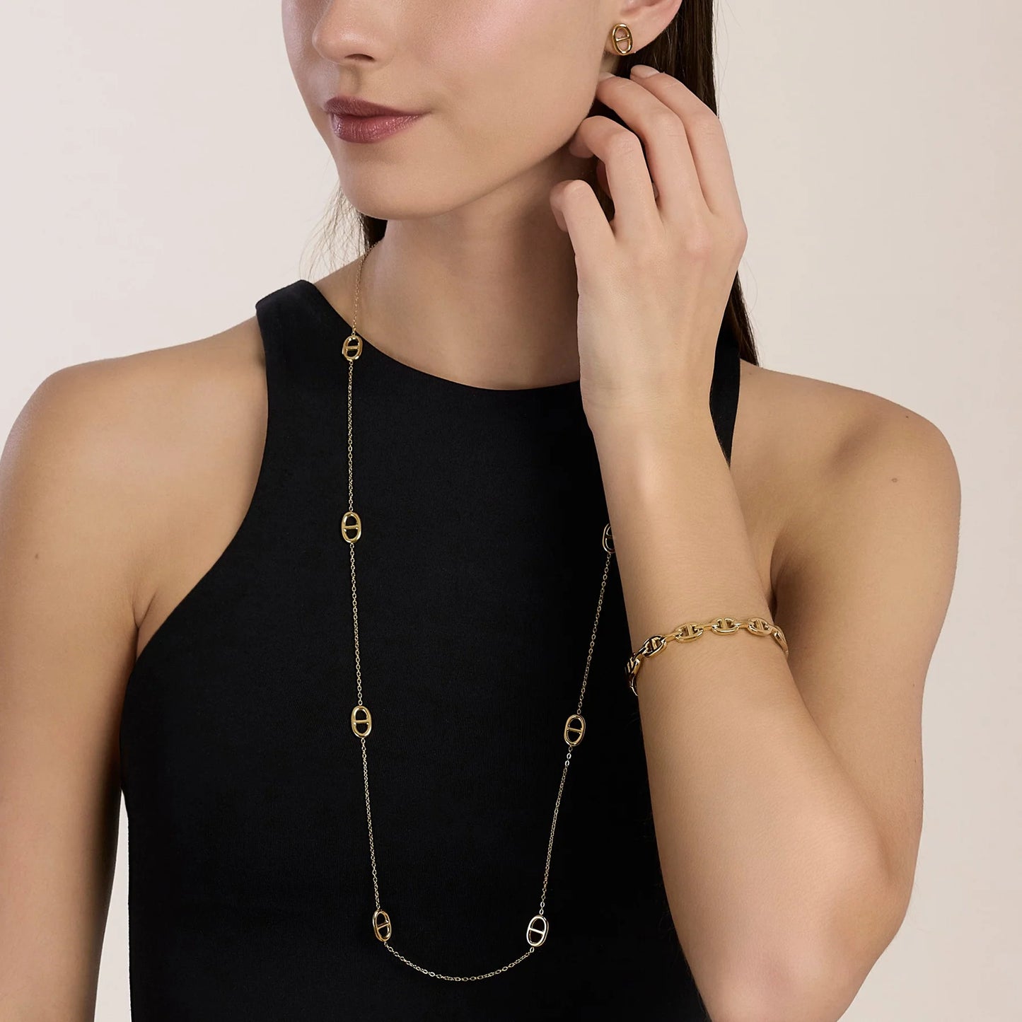KIDULT - Collana con staffe in acciaio dorato