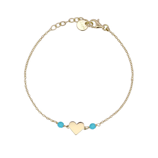 RUE DES MILLE - BRACCIALE CATENELLA CUORE O QUADRIFOGLIO PIETRE TURCHESI