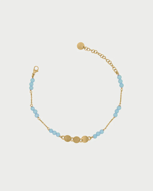 RUE DES MILLE - Bracciale catena zirconi Milky e Medaglie