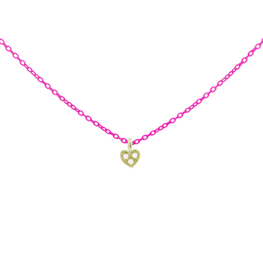 RUE DES MILLE - GIROCOLLO CUORE CATENA CON VERNICE E DIAMANTI LAB GROWN - ORO18KT