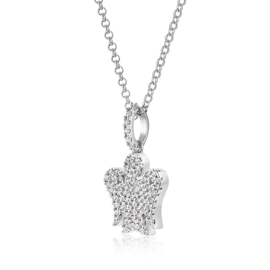 ROBERTO GIANNOTTI - Collana con Angelo in argento e zirconi