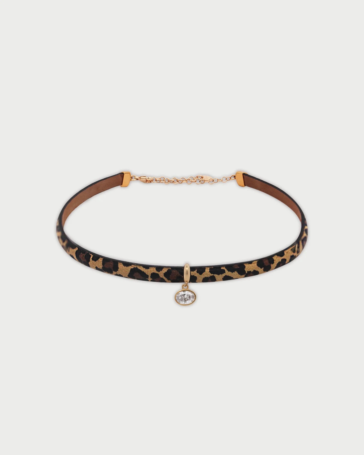 RUE DES MILLE - Choker Leopardato Oval Cut