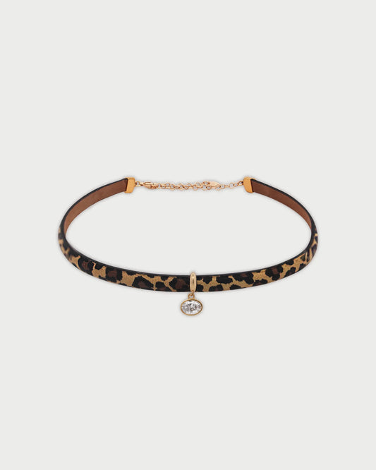 RUE DES MILLE - Choker Leopardato Oval Cut