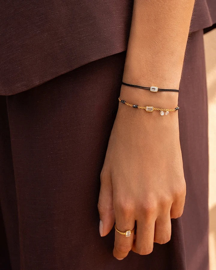 RUE DES MILLE - Bracciale Catena e Pietre Emerald Cut