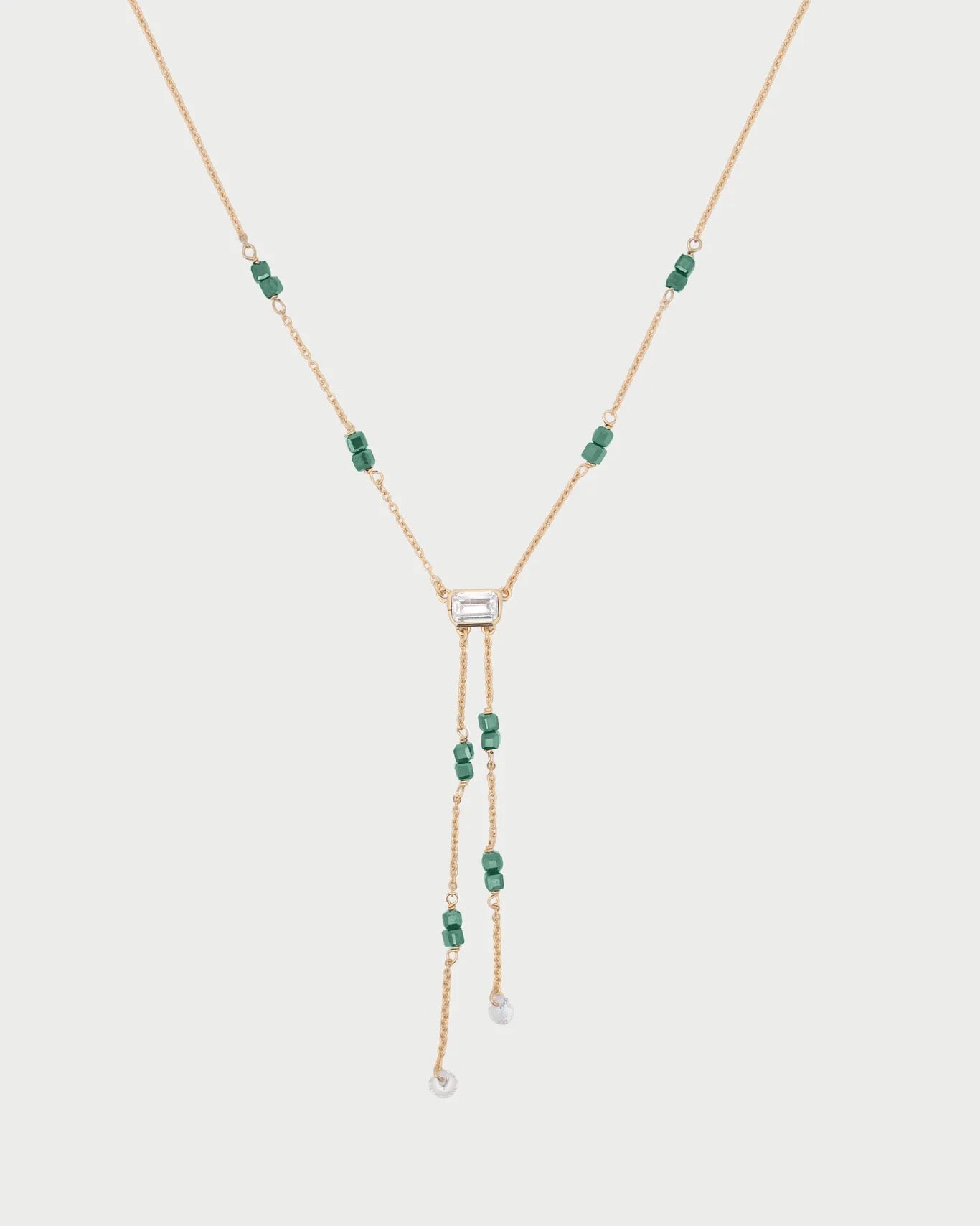 RUE DES MILLE - Collana Lariat Double Emerald Cut