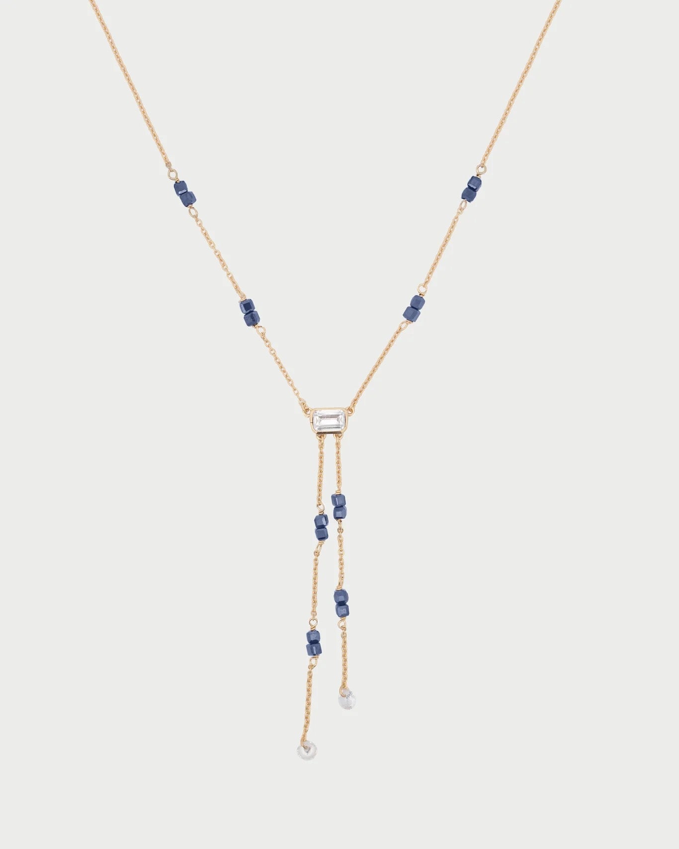 RUE DES MILLE - Collana Lariat Double Emerald Cut