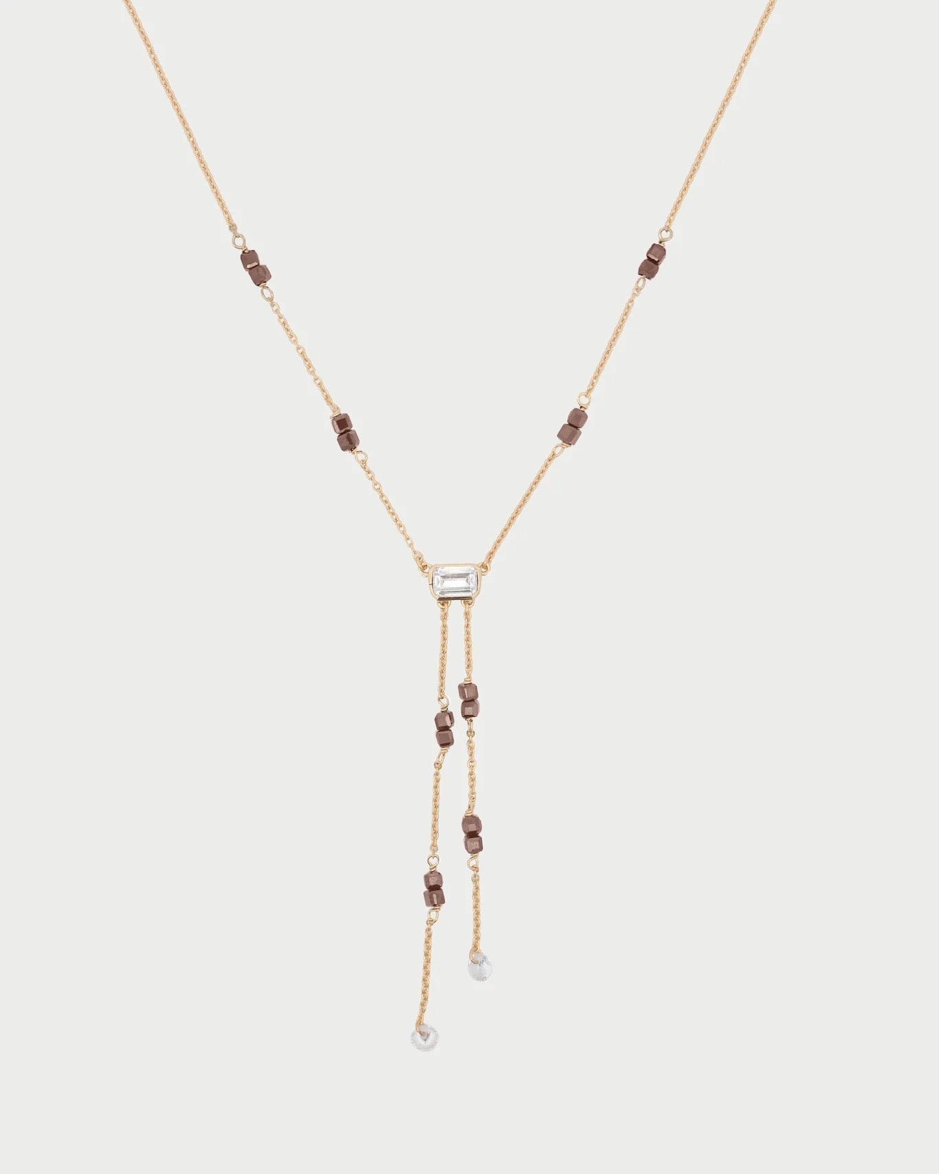 RUE DES MILLE - Collana Lariat Double Emerald Cut
