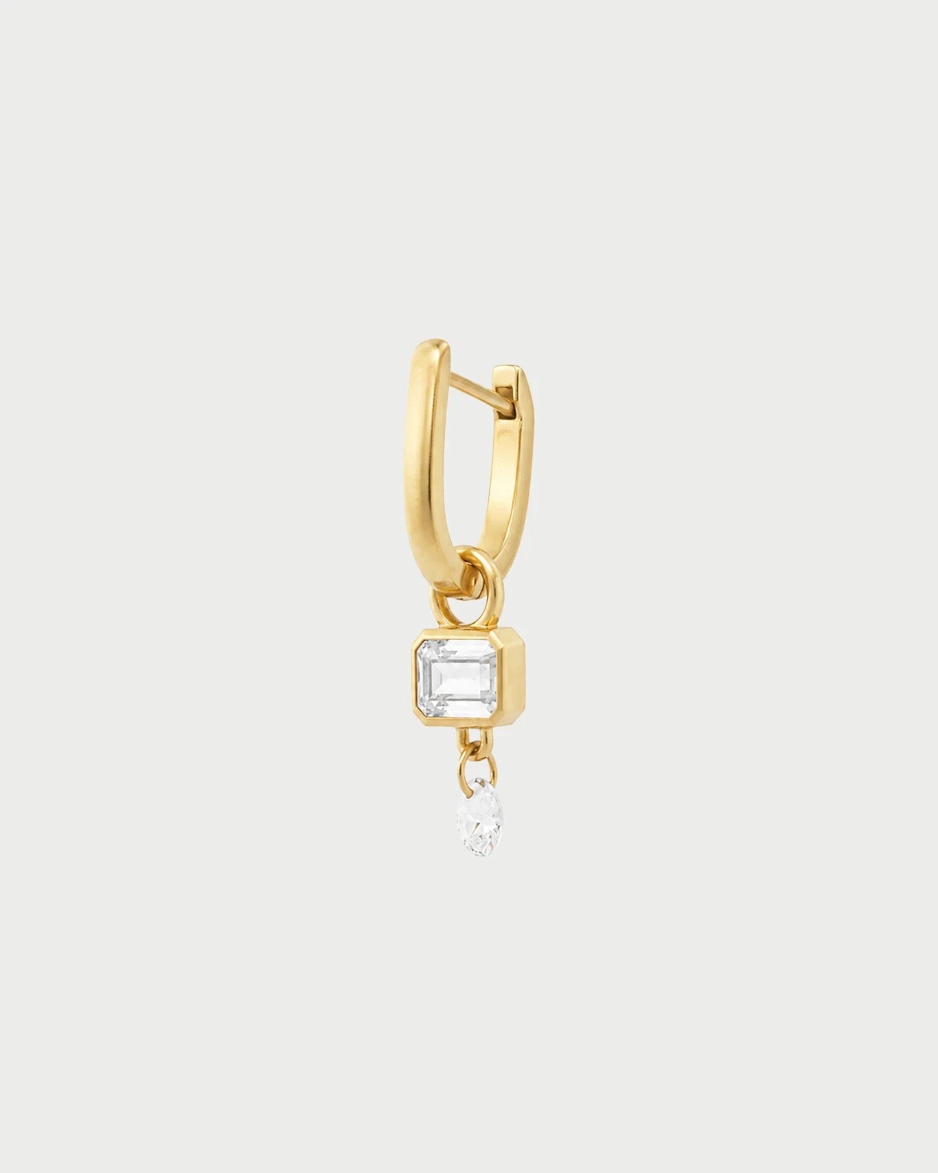RUE DES MILLE - Mono-orecchino Hoop Emerald Drop