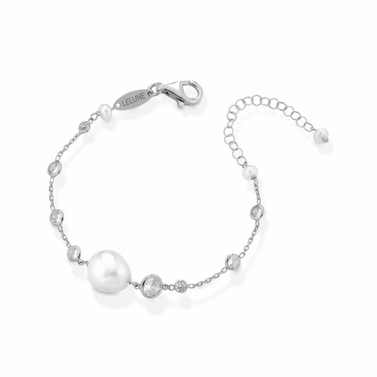 LE LUNE GLAMOUR - Bracciale in argento e perle