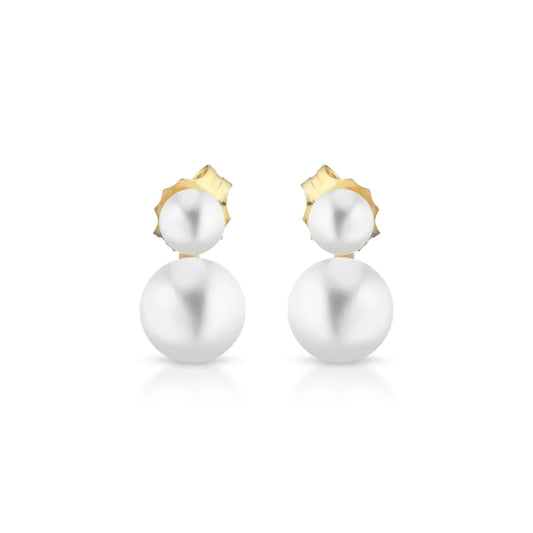LELUNE - Orecchini in oro giallo 18kt e perle coltivate d'acqua dolce