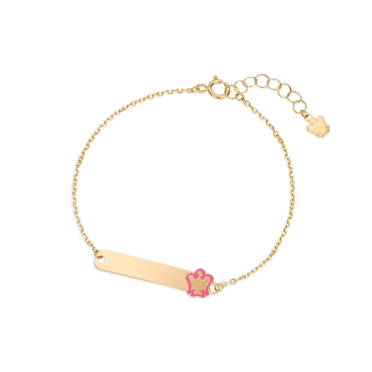 ROBERTO GIANNOTTI - Bracciale oro bambina con targhetta e angelo rosa