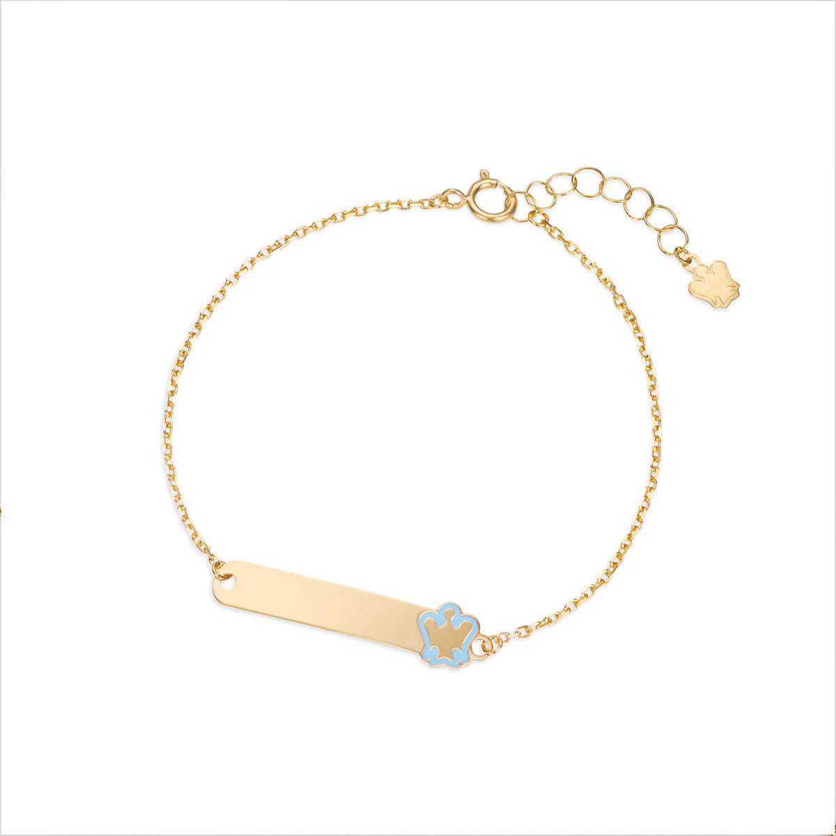 ROBERTO GIANNOTTI -BRACCIALE ORO BAMBINO CON TARGHETTA E ANGELO AZZURRO