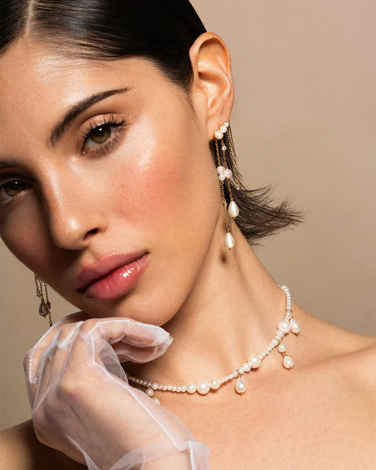RUE DES MILLE - Orecchini Pearl rain