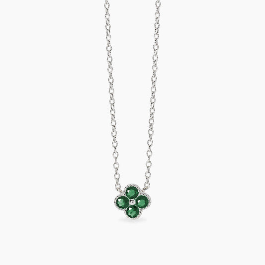 MABINA - Girocollo con ciondolo fiore verde