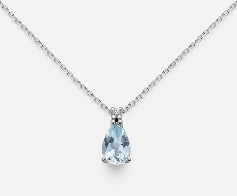 MIKIKO - Collana con Acquamarina e Diamante
