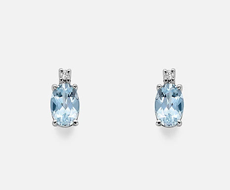 MIKIKO - Orecchini con Acquamarina e Diamante