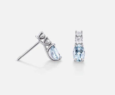 MIKIKO - Orecchini con Acquamarina e Diamante