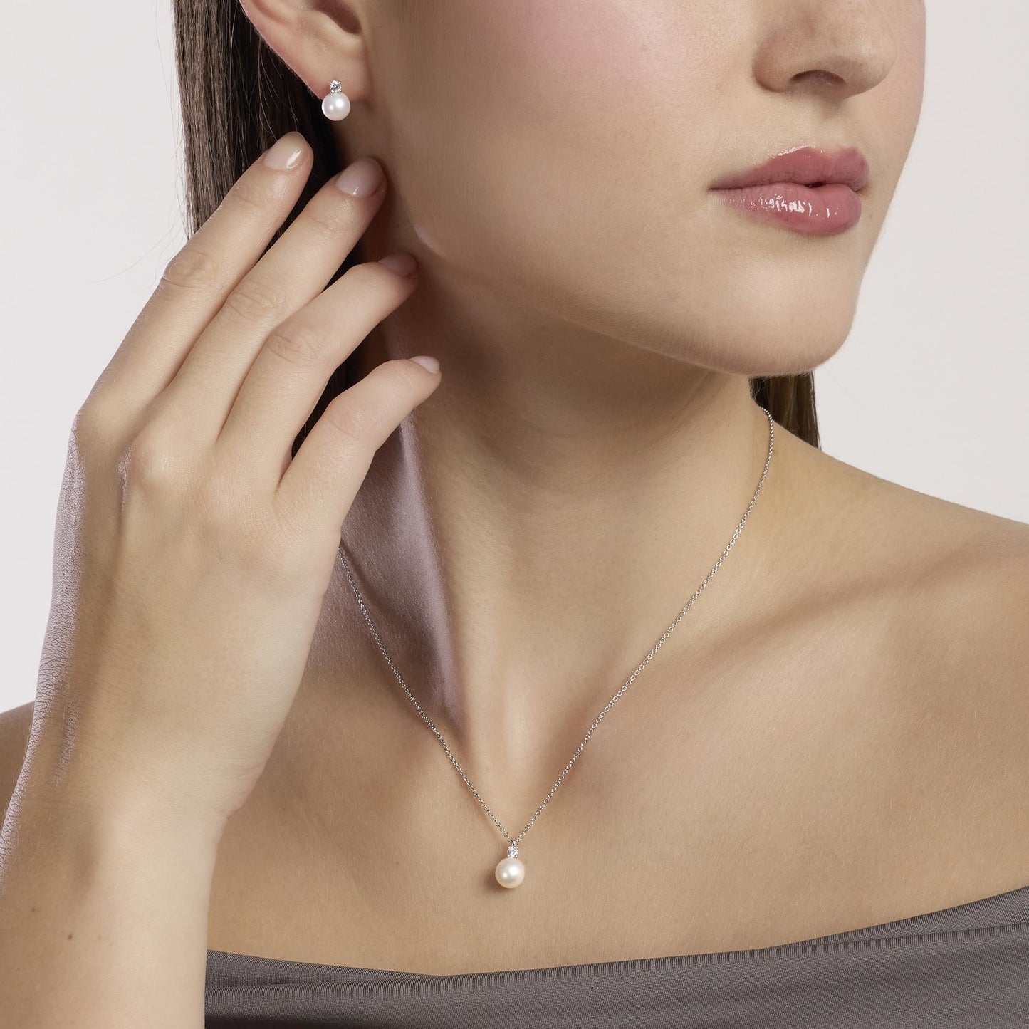 MY DIAMOND - Orecchini con perle coltivate e diamanti lab-grown