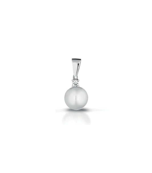 LELUNE - Pearl and Diamond Pendant