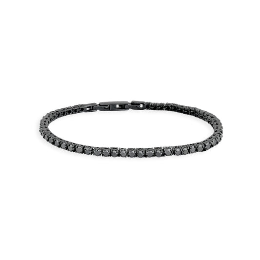 2JEWELS - Black Burnished Tennis Bracelet