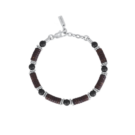 2JEWELS - Bracelet with Wood and Onyx