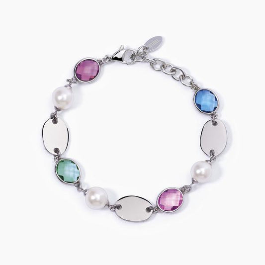 2JEWELS - Bracciale con Shell Pearl e Colour Glass