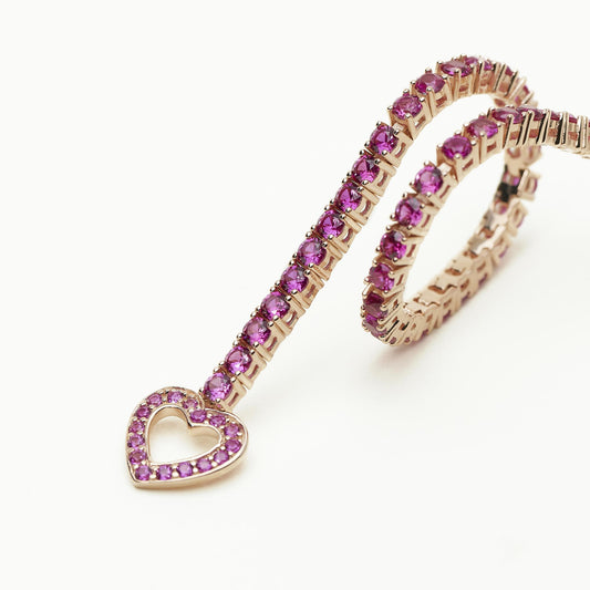 MABINA - Bracciale Tennis Rubini sintetici