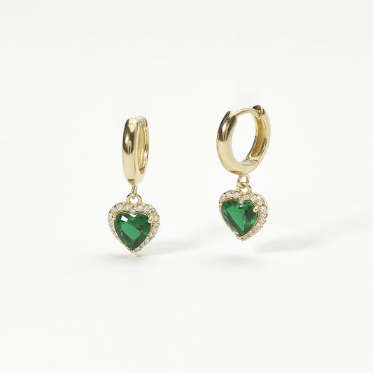 MABINA - Orecchini Con Smeraldi Sintetici
