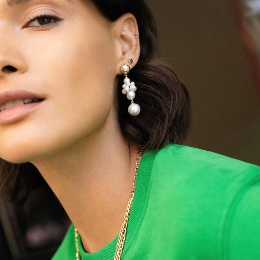 RUE DES MILLE - Orecchini Grappolo Pendente Perle