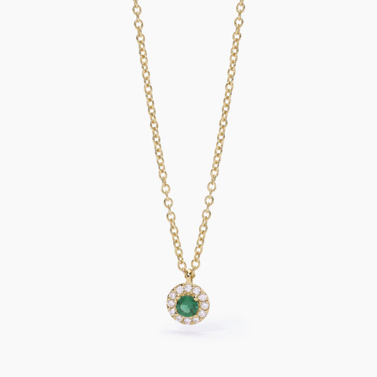 MABINA - Collana Con Smeraldo Sintetico In Argento