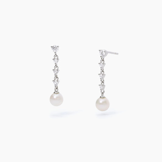 MABINA - Orecchini con perle coltivate LONG NIGHT